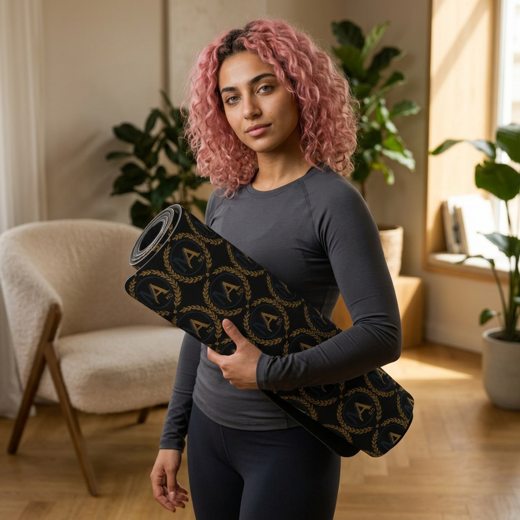 Резиновый коврик для йоги Monogram A Gold Laurel — Роскошный нескользящий коврик для упражнений