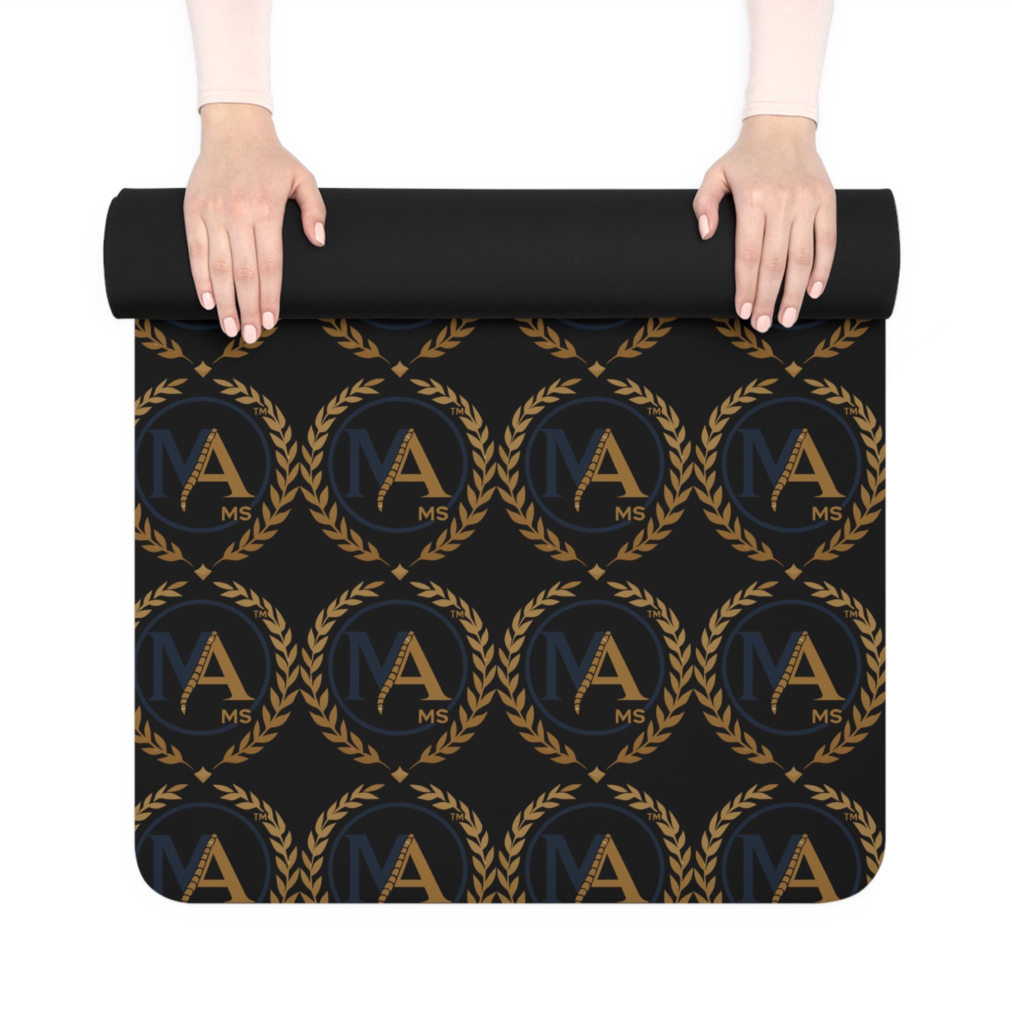 Резиновый коврик для йоги Monogram A Gold Laurel — Роскошный нескользящий коврик для упражнений